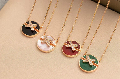 [⭐Shinejoy]JEUX DE ROSE GOLD DIAMOND NECKLACE