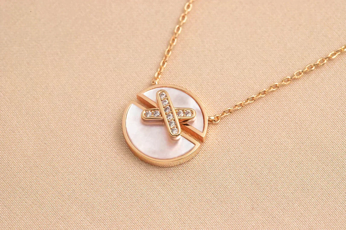 [⭐Shinejoy]JEUX DE ROSE GOLD DIAMOND NECKLACE