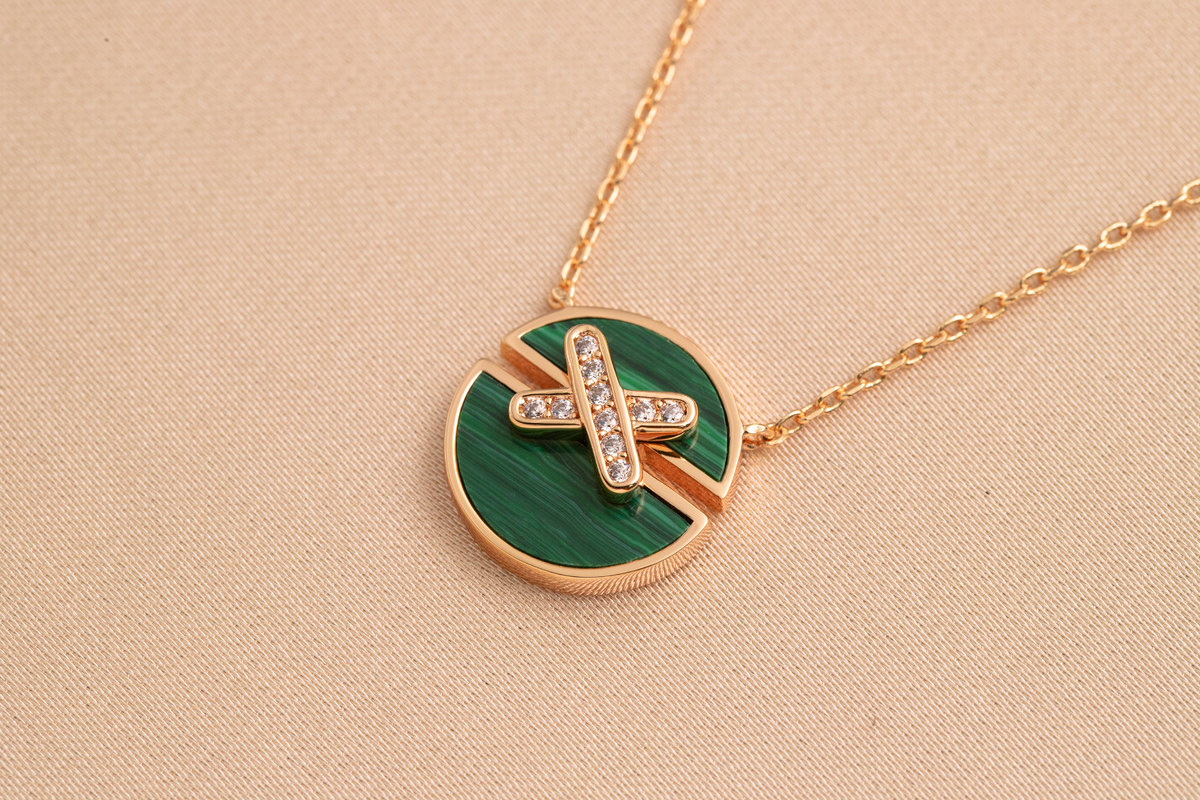 [⭐Shinejoy]JEUX DE PINK GOLD DIAMOND NECKLACE