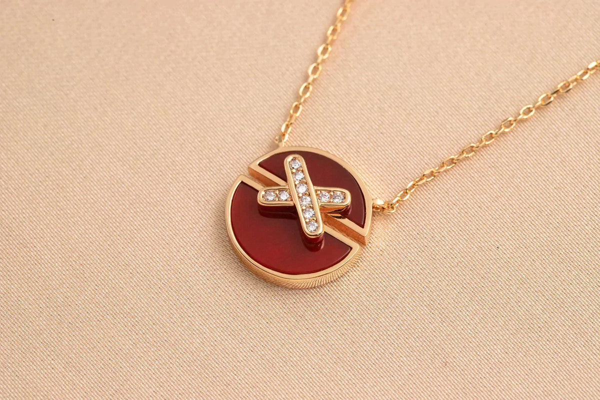 [⭐Shinejoy]JEUX DE ROSE GOLD DIAMOND NECKLACE