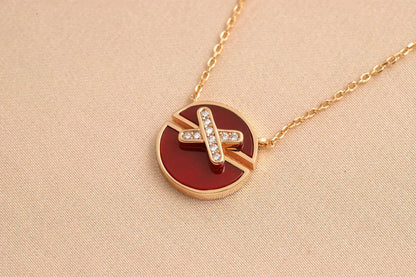 [⭐Shinejoy]JEUX DE ROSE GOLD DIAMOND NECKLACE