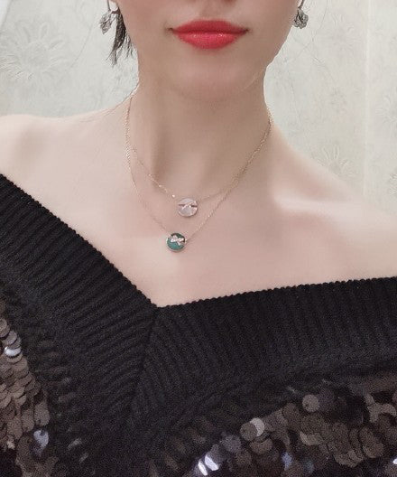 [⭐Shinejoy]JEUX DE ROSE GOLD DIAMOND NECKLACE