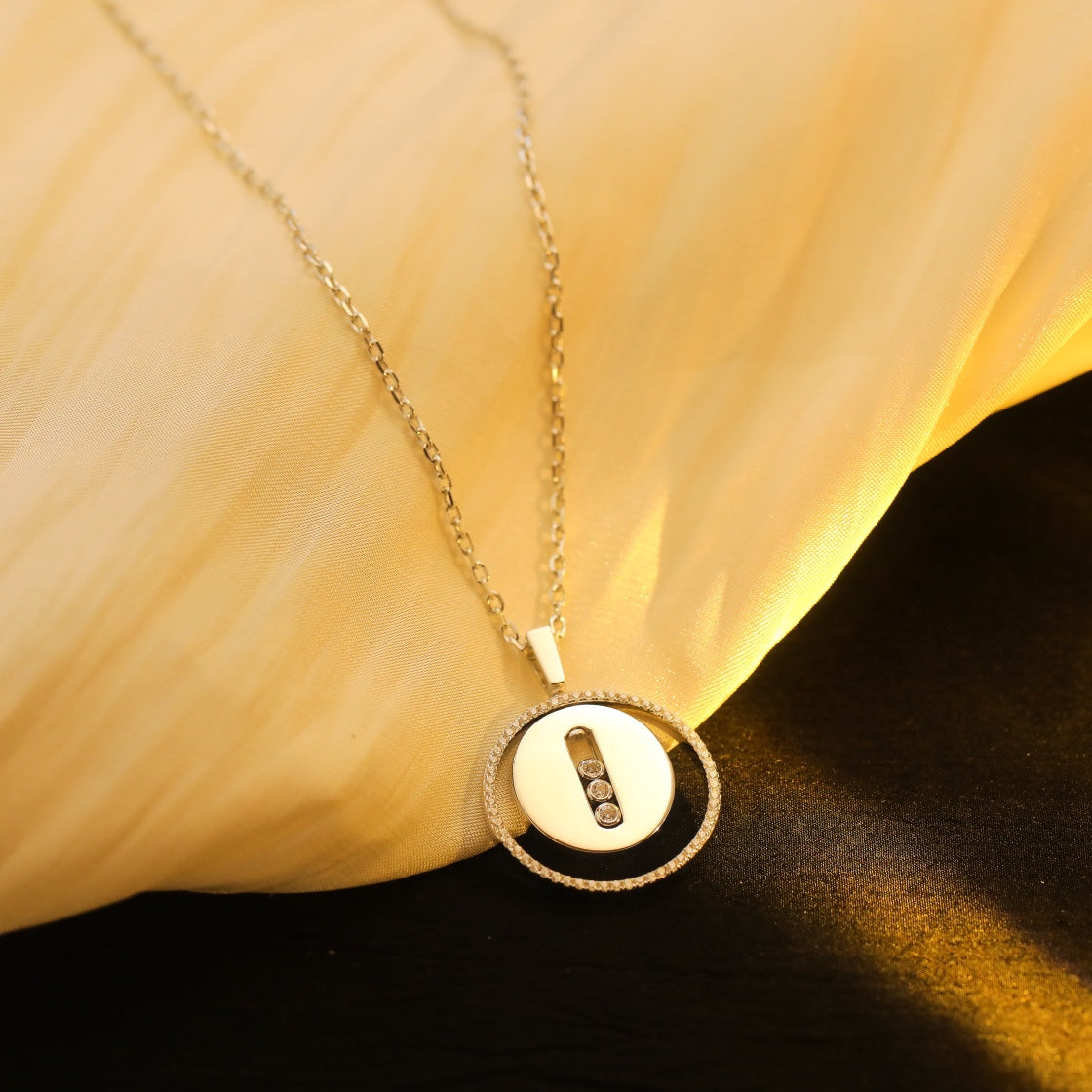 [⭐Shinejoy]Demo MOVE MM SILVER DIAMOND NECKLACE