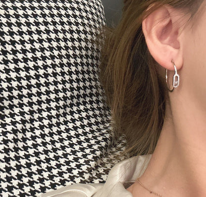 [⭐Shinejoy]CREOLES MOVE UNO PM DIAMOND EARRINGS