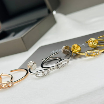 [⭐Shinejoy]CREOLES MOVE UNO PM DIAMOND EARRINGS