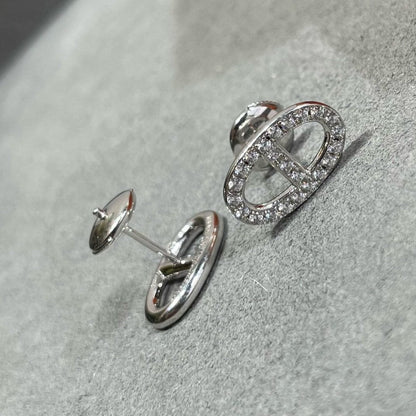 [⭐Shinejoy]HM FULL DIAMOND PIG NOSE STUD EARRINGS