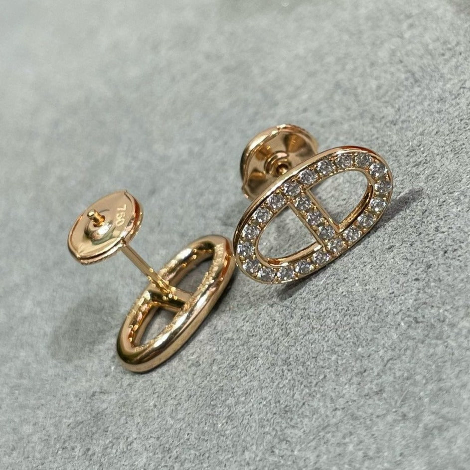 [⭐Shinejoy]HM FULL DIAMOND PIG NOSE STUD EARRINGS