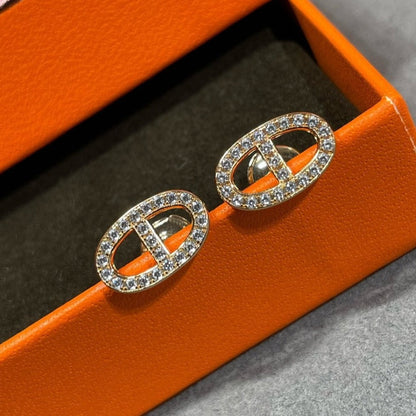 [⭐Shinejoy]HM FULL DIAMOND PIG NOSE STUD EARRINGS