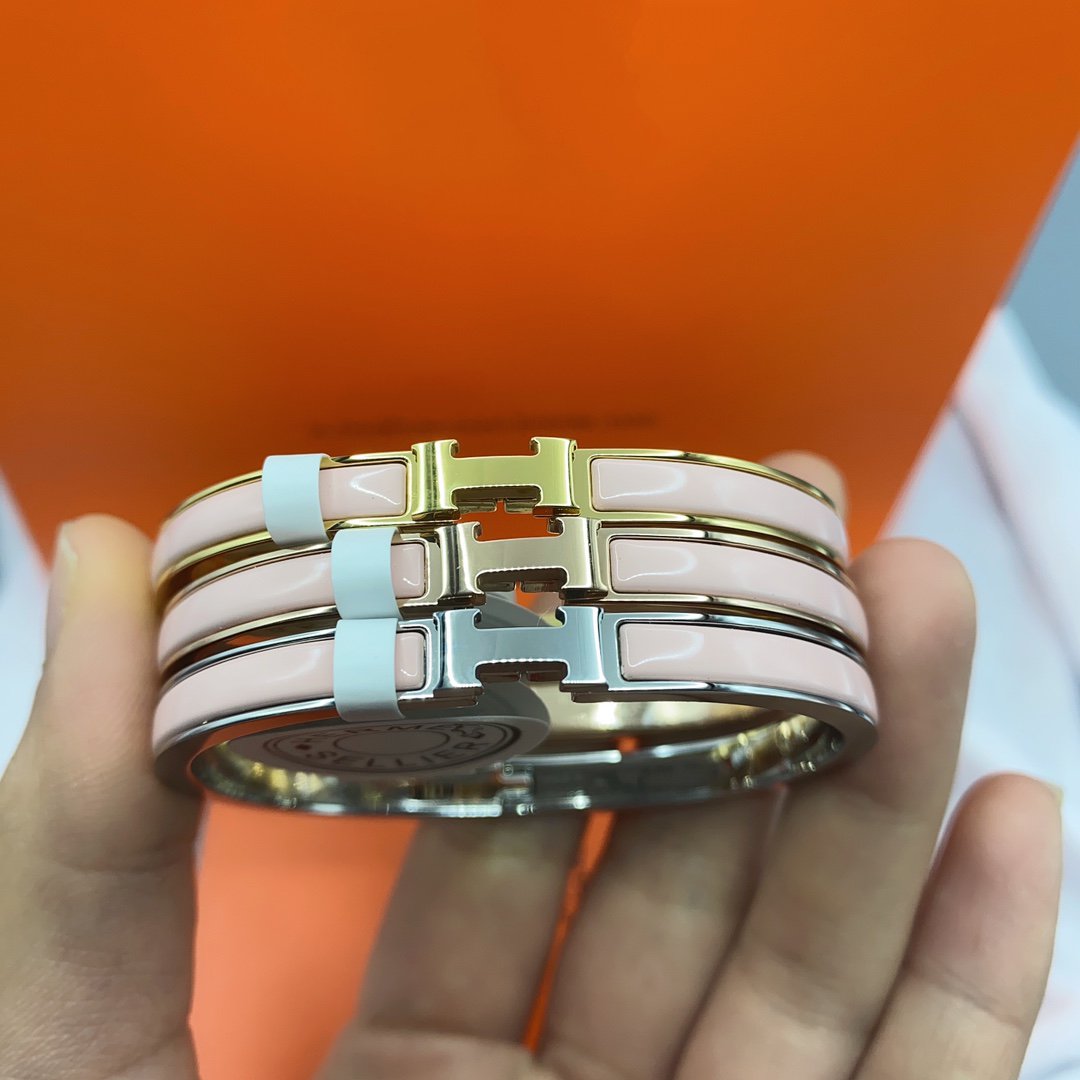 [⭐Shinejoy]CLASSIC HM CLIC  PINK 8MM ENAMEL BRACELET