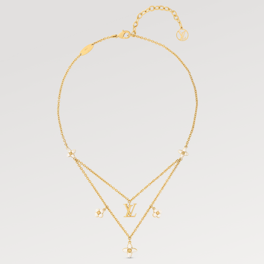 [⭐Shinejoy]FLOWERGRAM GOLD MOP DOUBLE ROW NECKLACE