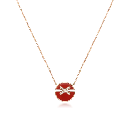 [⭐Shinejoy]JEUX DE ROSE GOLD DIAMOND NECKLACE