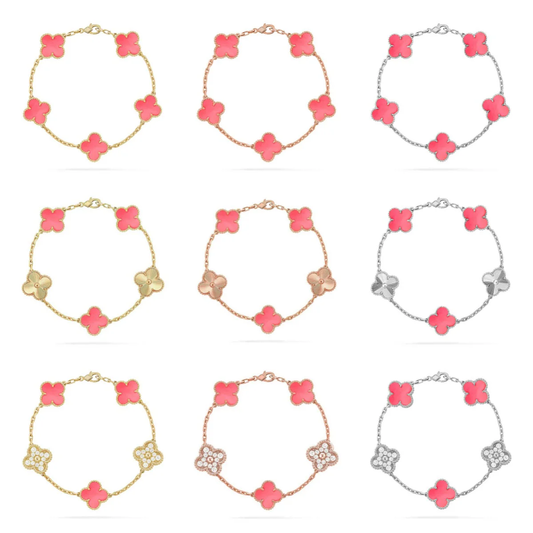 [⭐Shinejoy] CLOVER 5 MOTIFS  PINK MOP BRACELET COLLECTION