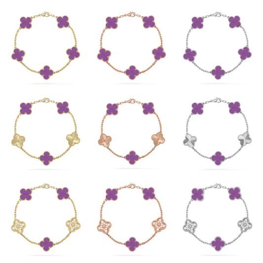 [⭐Shinejoy] CLOVER 5 MOTIF VIOLET BRACELET COLLECTION