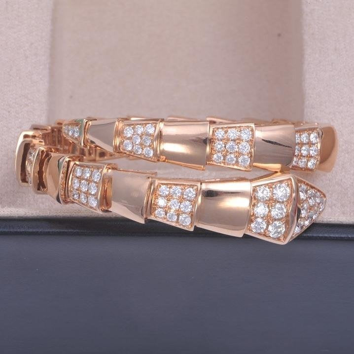 [⭐Shinejoy]SERPENTI BRACELET PINK GOLD DIAMOND