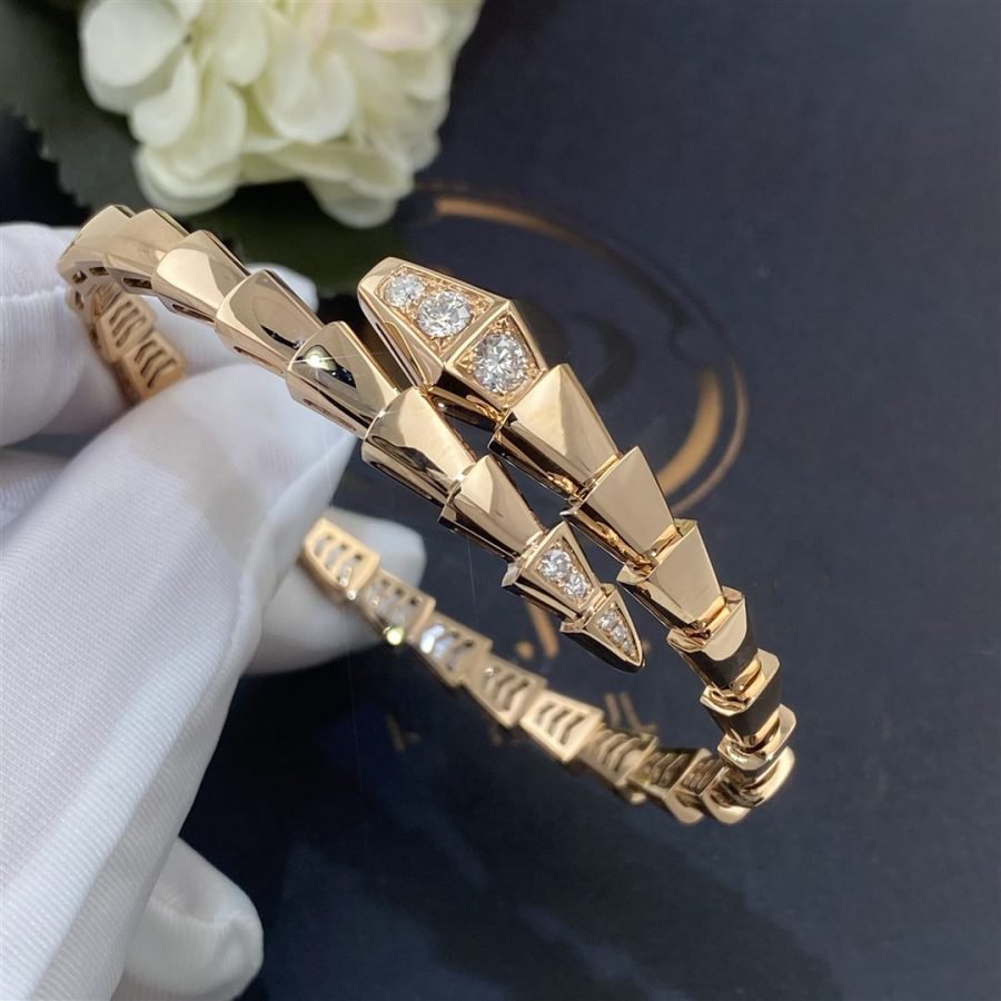 [⭐Shinejoy]SERPENTI BRACELET DIAMONDS PINK GOLD