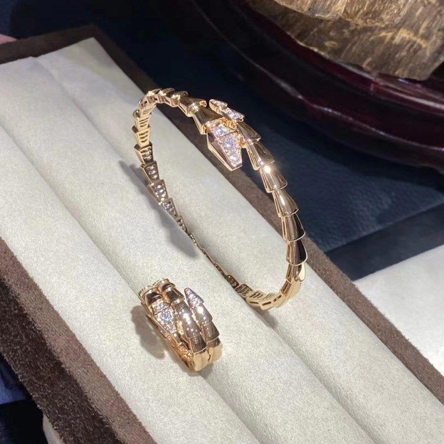 [⭐Shinejoy]SERPENTI BRACELET DIAMONDS PINK GOLD