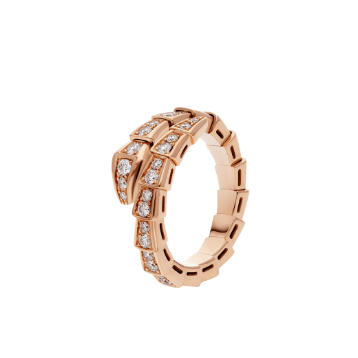 [⭐Shinejoy]SERPENTI RING PINK GOLD DIAMOND PAVED 4MM