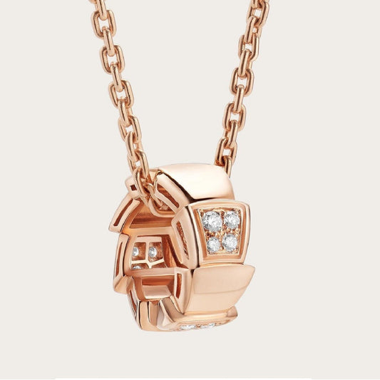 [⭐Shinejoy]SERPENTI PEDANT DIAMOND PINK GOLD NECKLACE