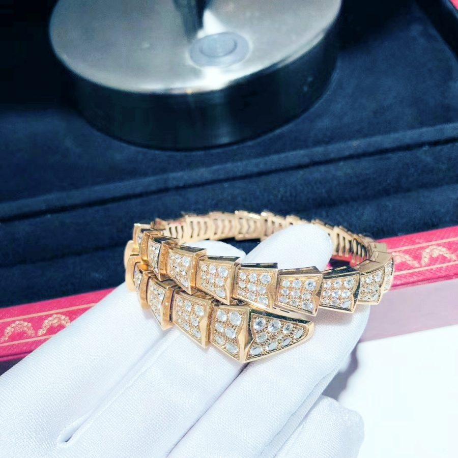[⭐Shinejoy]SERPENTI BRACELET 8MM PINK GOLD DIAMOND