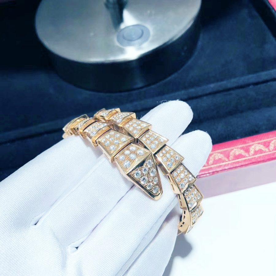 [⭐Shinejoy]SERPENTI BRACELET 8MM PINK GOLD DIAMOND