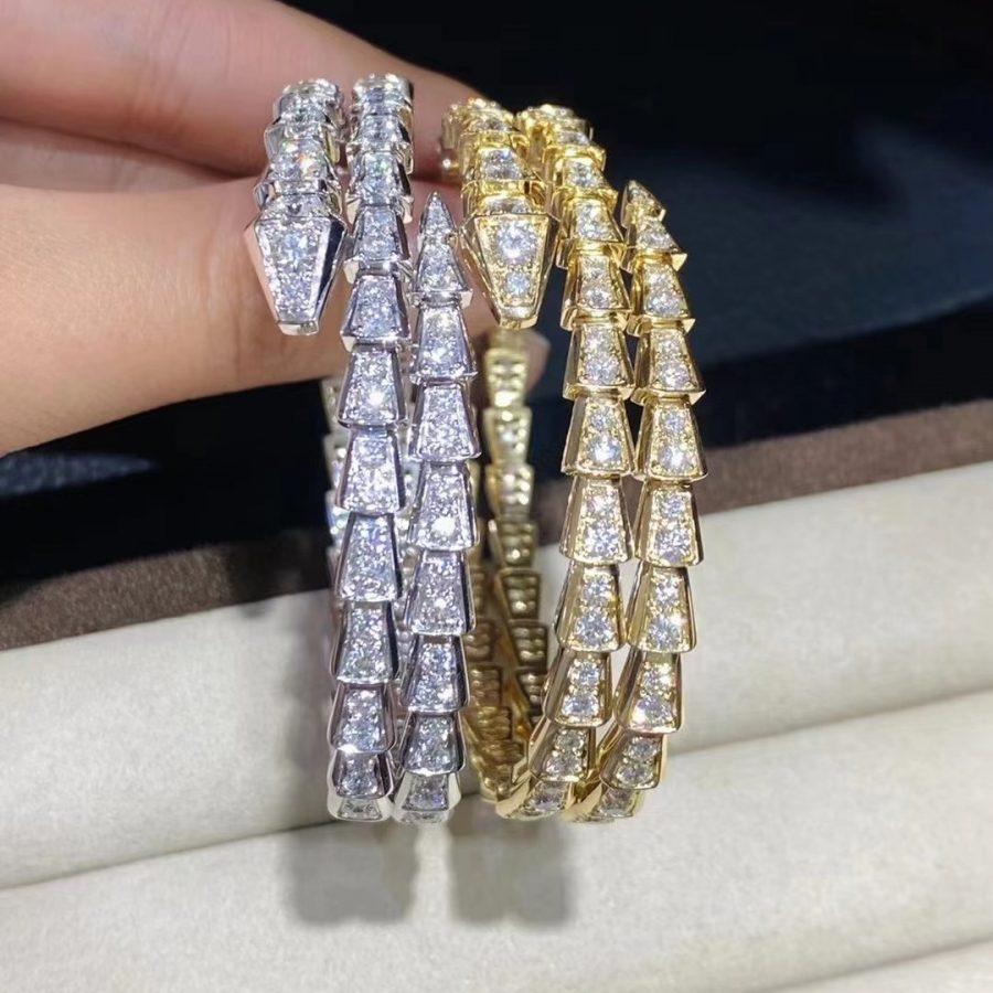 [⭐Shinejoy]SERPENTI BRACELET GOLD DIAMOND DOUBLE ROW