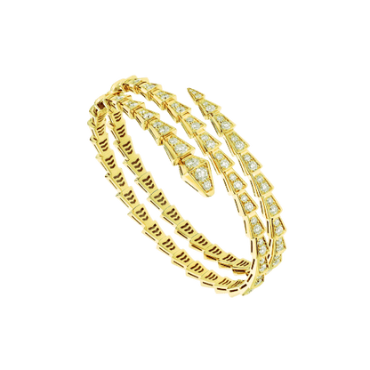 [⭐Shinejoy]SERPENTI BRACELET GOLD DIAMOND DOUBLE ROW