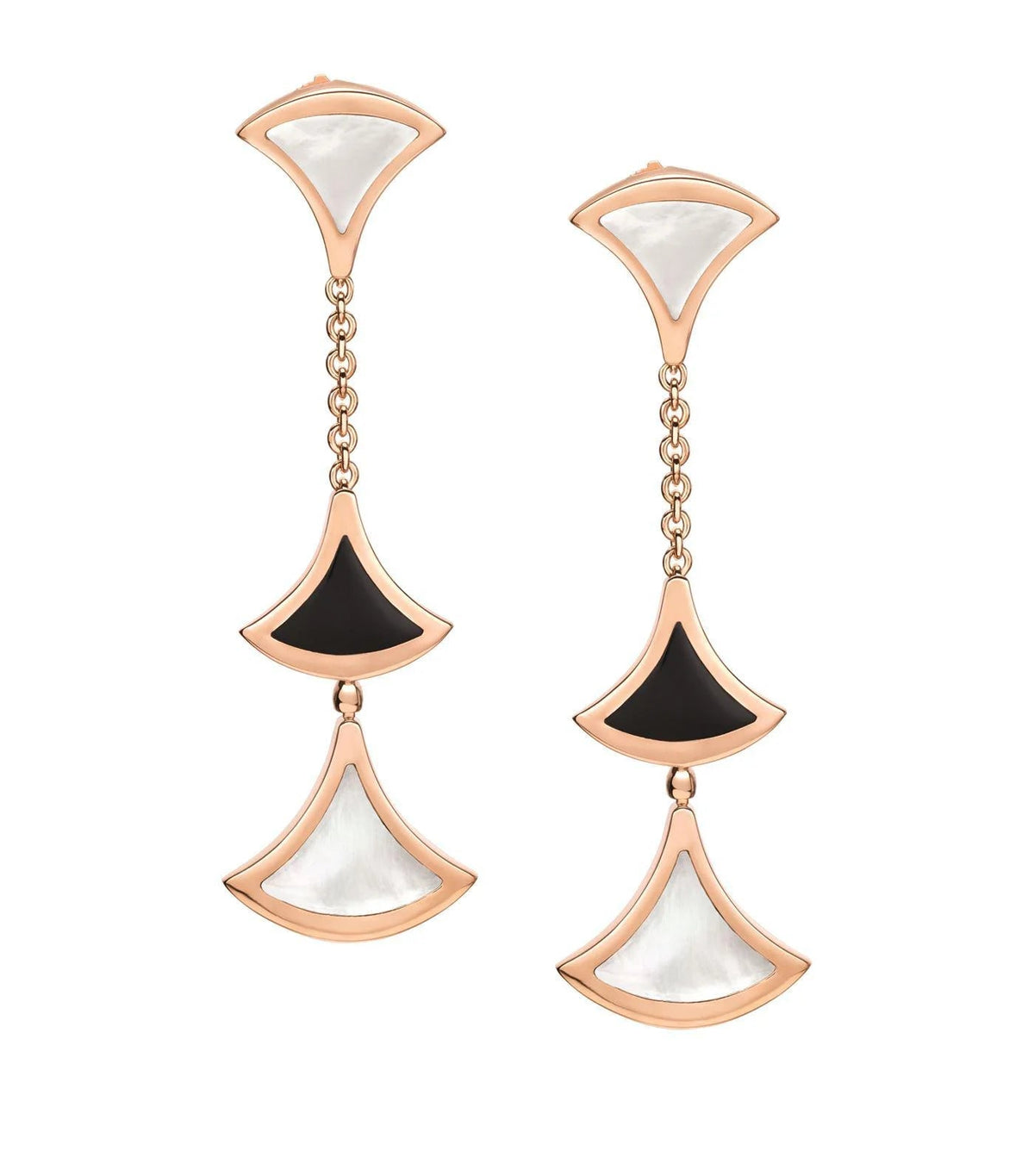 [⭐Shinejoy]DREAM EARRINGS 3 MOTIFS ONYX MOP PINK GOLD