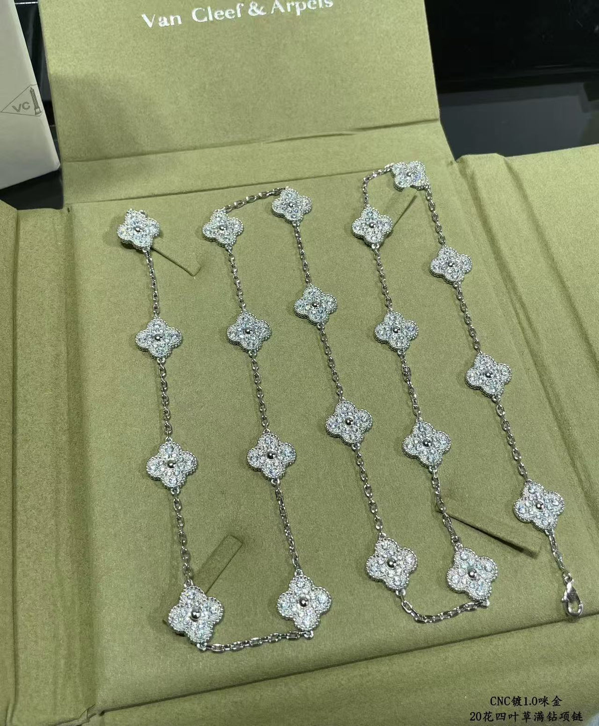 [⭐Shinejoy]CLOVER 20 MOTIFS FULL-DIAMOND NECKLACE