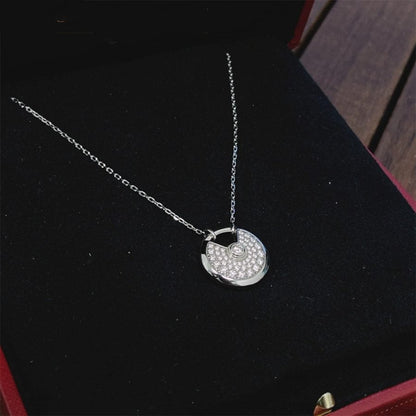 [⭐Shinejoy]AMULETTE SILVER FULL DIAMOND NECKLACE