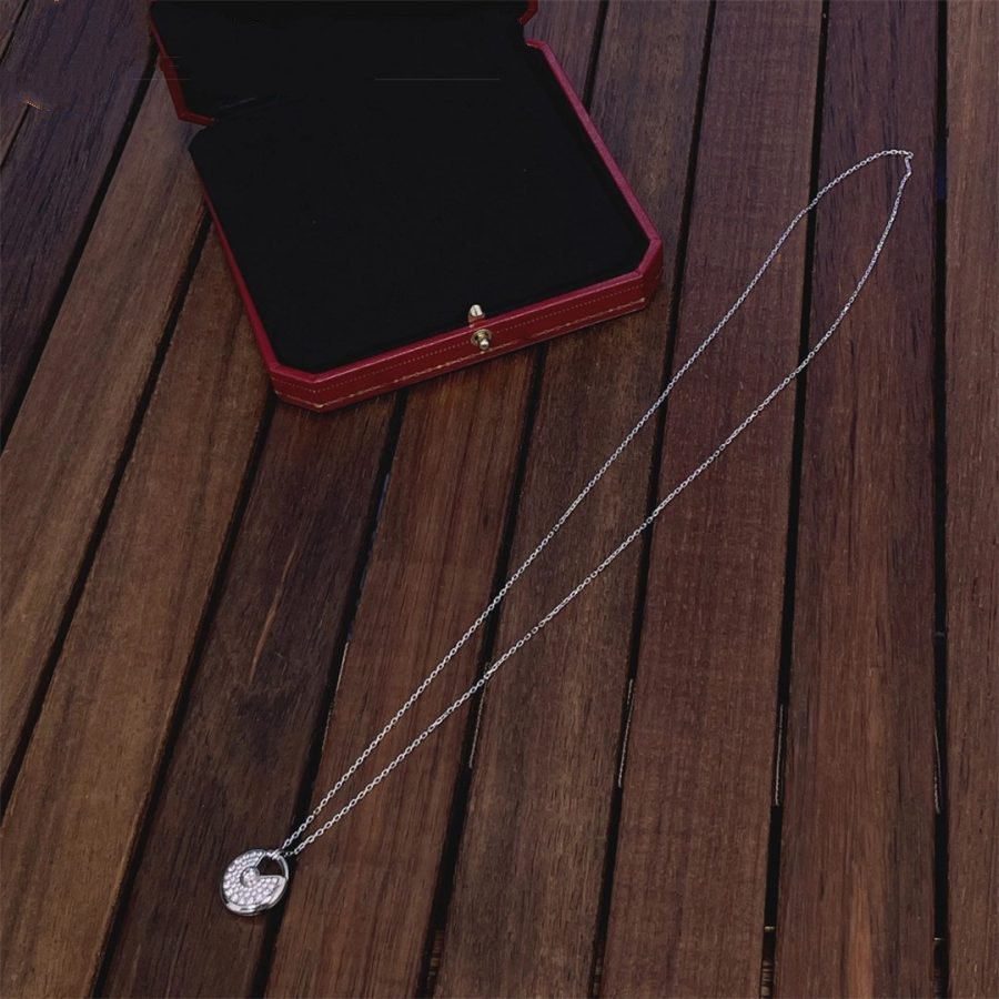 [⭐Shinejoy]AMULETTE SILVER FULL DIAMOND NECKLACE