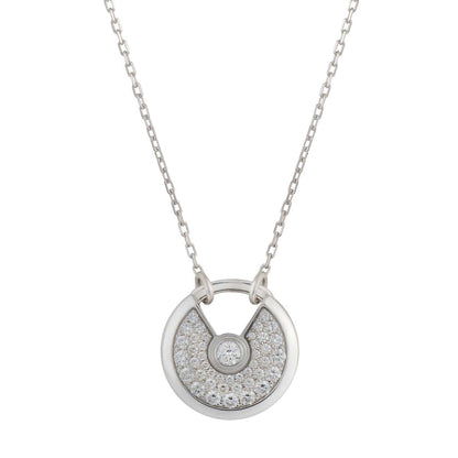 [⭐Shinejoy]AMULETTE SILVER FULL DIAMOND NECKLACE