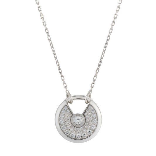 [⭐Shinejoy]AMULETTE SILVER FULL DIAMOND NECKLACE
