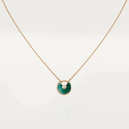 [⭐Shinejoy]AMULETTE ROSE GOLD MALACHITE NECKLACE