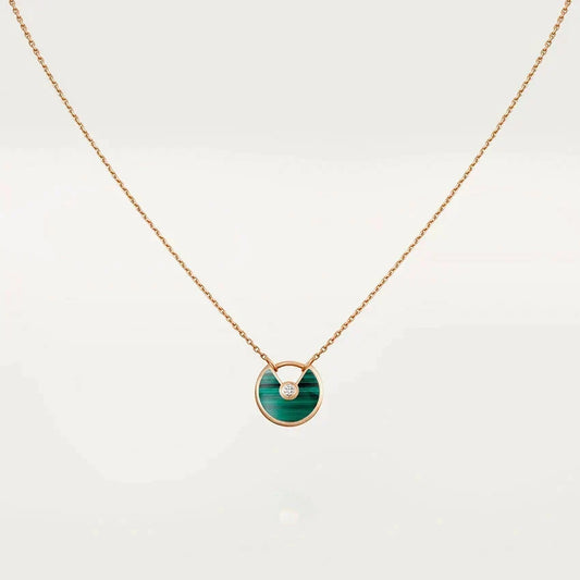[⭐Shinejoy]AMULETTE ROSE GOLD MALACHITE NECKLACE