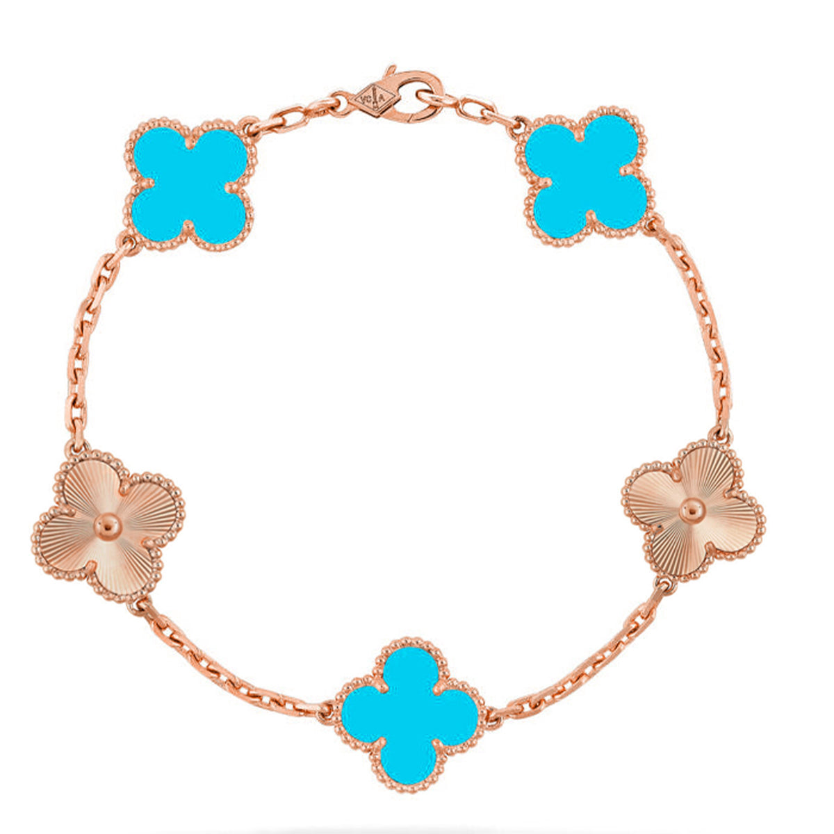 [⭐Shinejoy] CLOVER 5 MOTIF TURQUOISE BRACELET COLLECTION