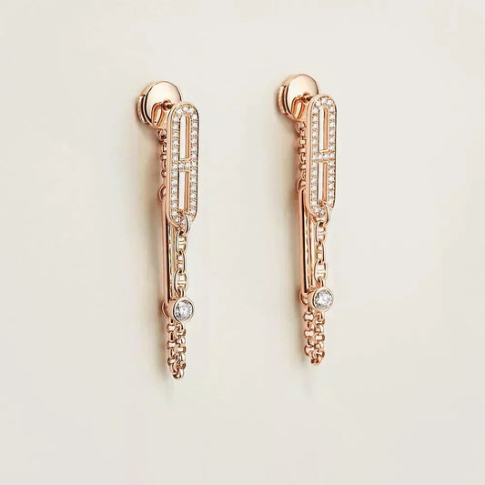 [⭐Shinejoy]CHAINE CHAOS DIAMOND DROP EARRINGS