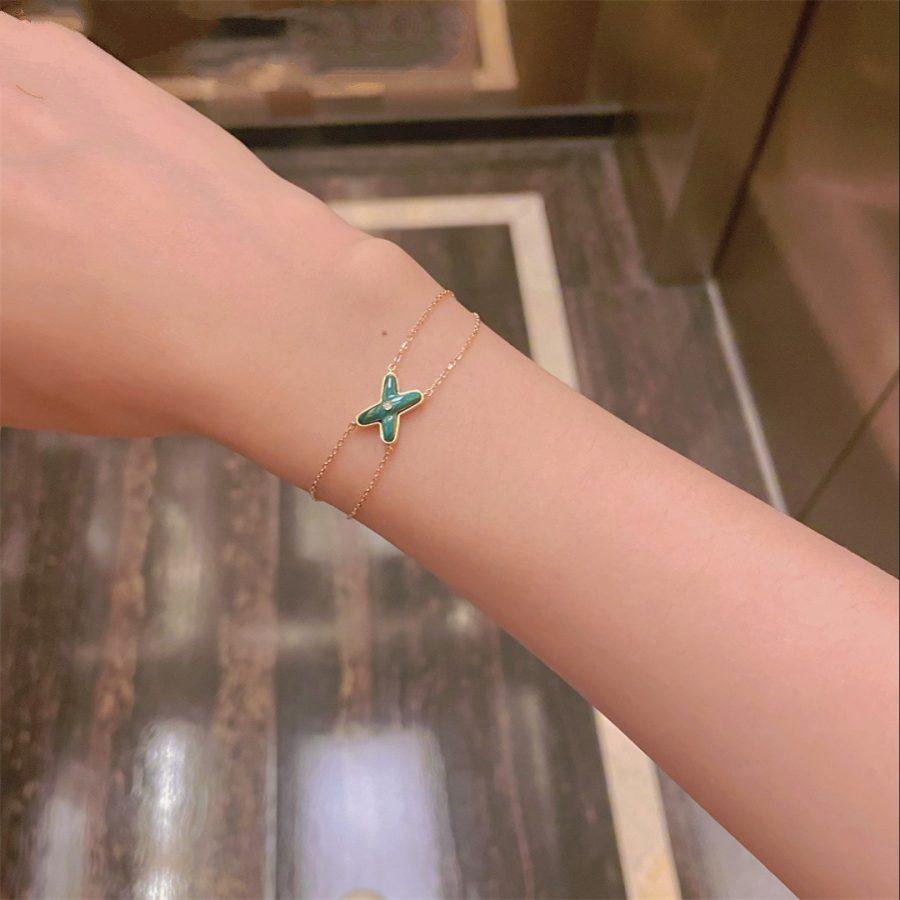 [⭐Shinejoy]JEUX BRACELET MALACHITE PINK GOLD 1 DIAMOND