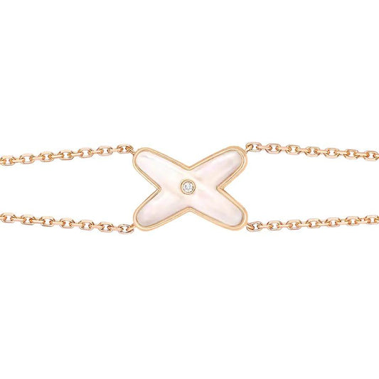 [⭐Shinejoy]JEUX BRACELET WHITE MOP PINK GOLD 1 DIAMOND