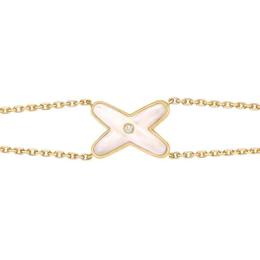 [⭐Shinejoy]JEUX BRACELET WHITE MOP GOLD 1 DIAMOND