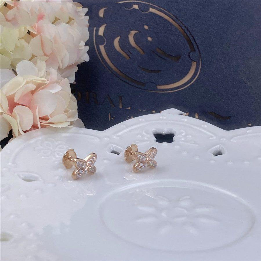 [⭐Shinejoy]JEUX DE PINK GOLD DIAMOND EARRINGS