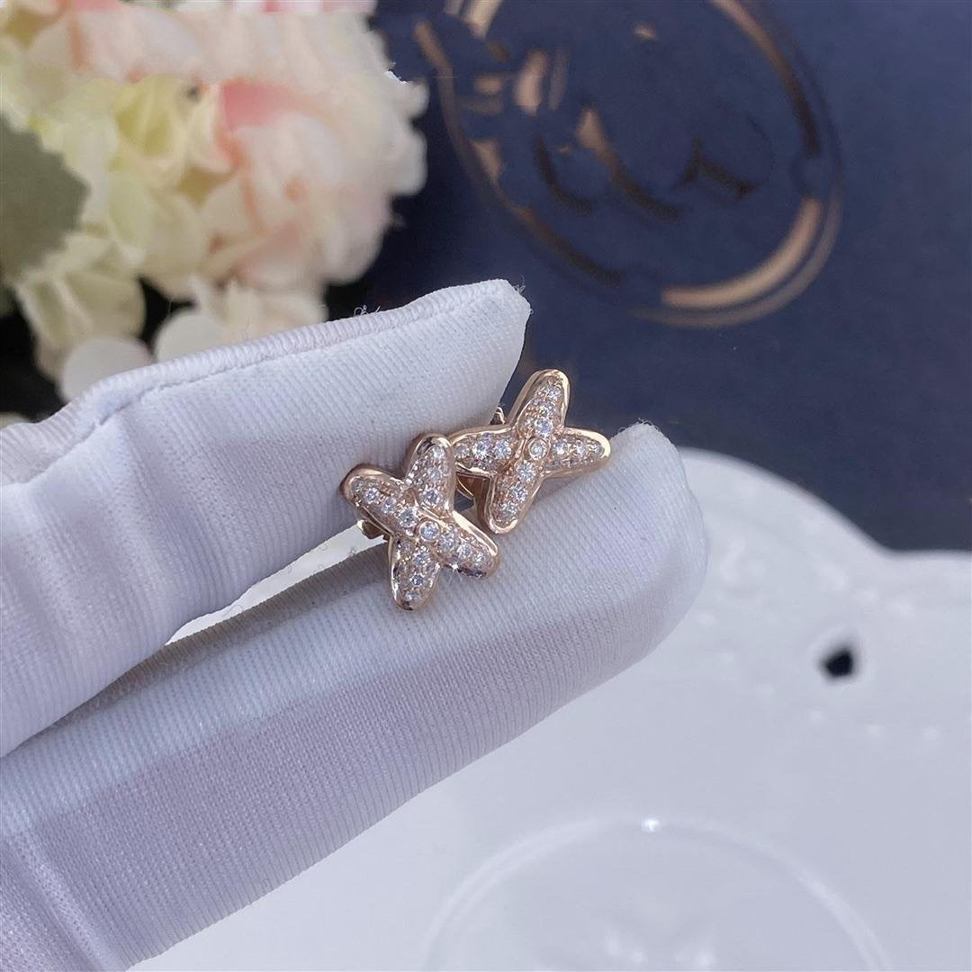 [⭐Shinejoy]JEUX DE PINK GOLD DIAMOND EARRINGS