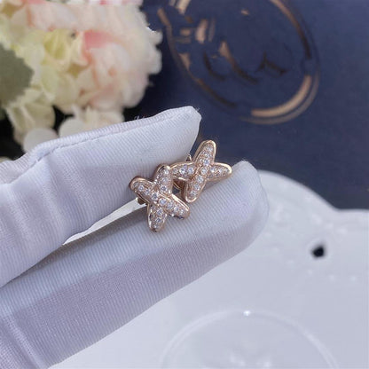 [⭐Shinejoy]JEUX DE PINK GOLD DIAMOND EARRINGS