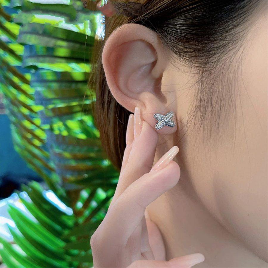 [⭐Shinejoy]JEUX DE SILVER DIAMOND EARRINGS