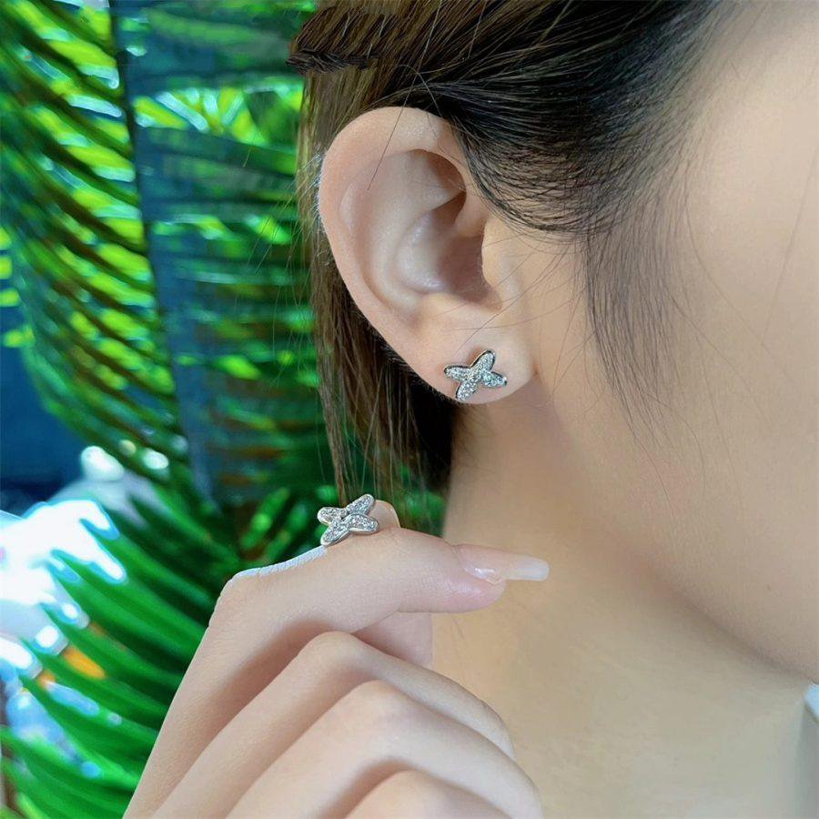 [⭐Shinejoy]JEUX DE SILVER DIAMOND EARRINGS