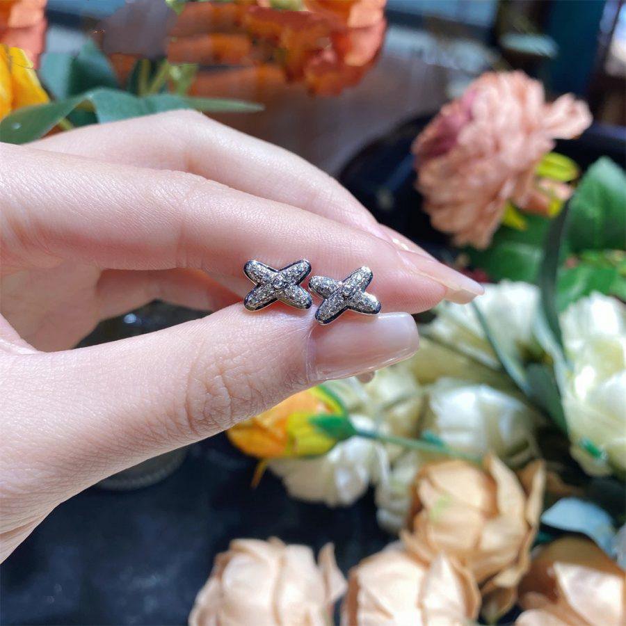 [⭐Shinejoy]JEUX DE SILVER DIAMOND EARRINGS
