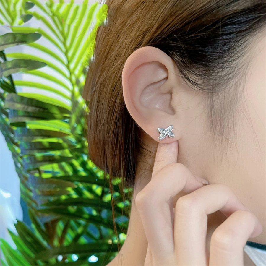 [⭐Shinejoy]JEUX DE SILVER DIAMOND EARRINGS