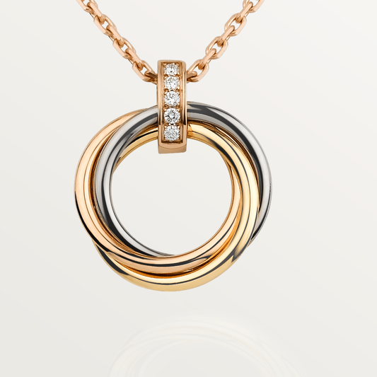 [⭐Shinejoy]TRINITY NECKLACE GOLD  DIAMONDS