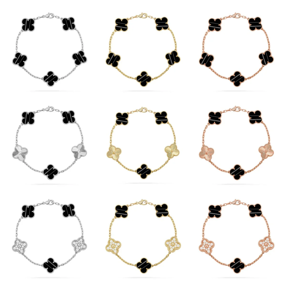 [⭐Shinejoy] CLOVER 5 MOTIF PULSAR STONE BRACELET COLLECTION
