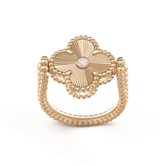 [⭐Shinejoy]CLOVER RIVERSIBLE ROSE GOLD RING