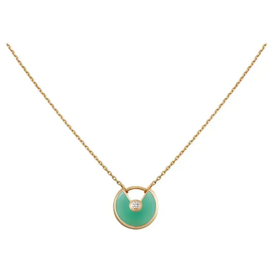 [⭐Shinejoy]AMULETTE GOLD MALACHITE NECKLACE